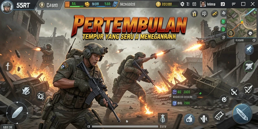Tampilan awalan gameplay 55RT yang menarik dan intens.