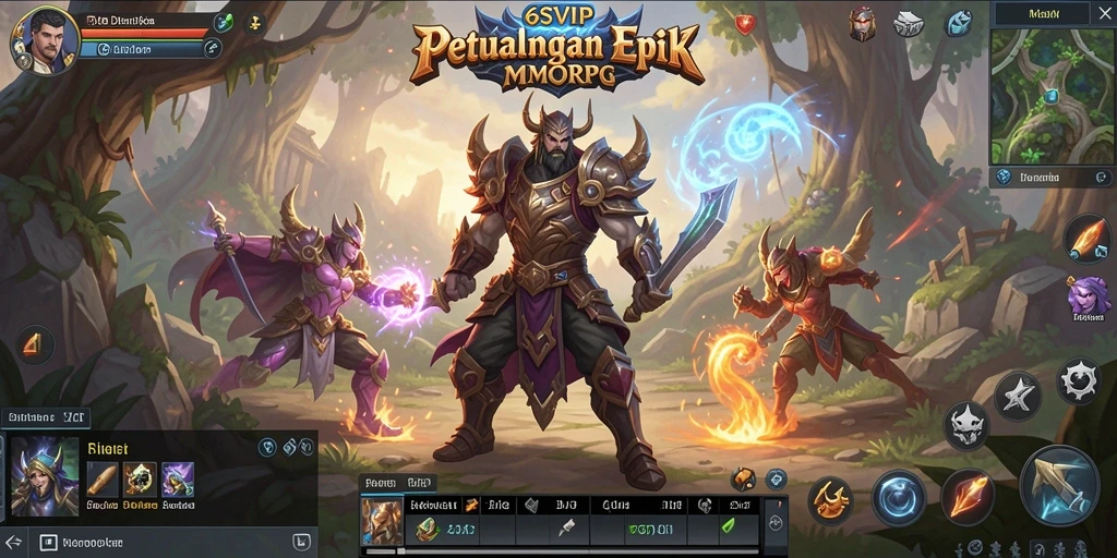 Tangkapan layar gameplay 6SVIP menampilkan pertarungan epik dalam MMORPG.