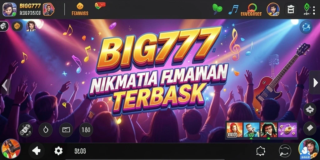 Screenshot gameplay menunjukkan suasana permainan musik yang seru.