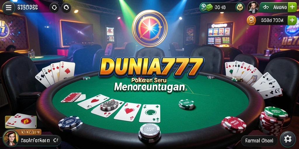 Tampilan screenshot gameplay Poker yang menarik di DUNIA777.