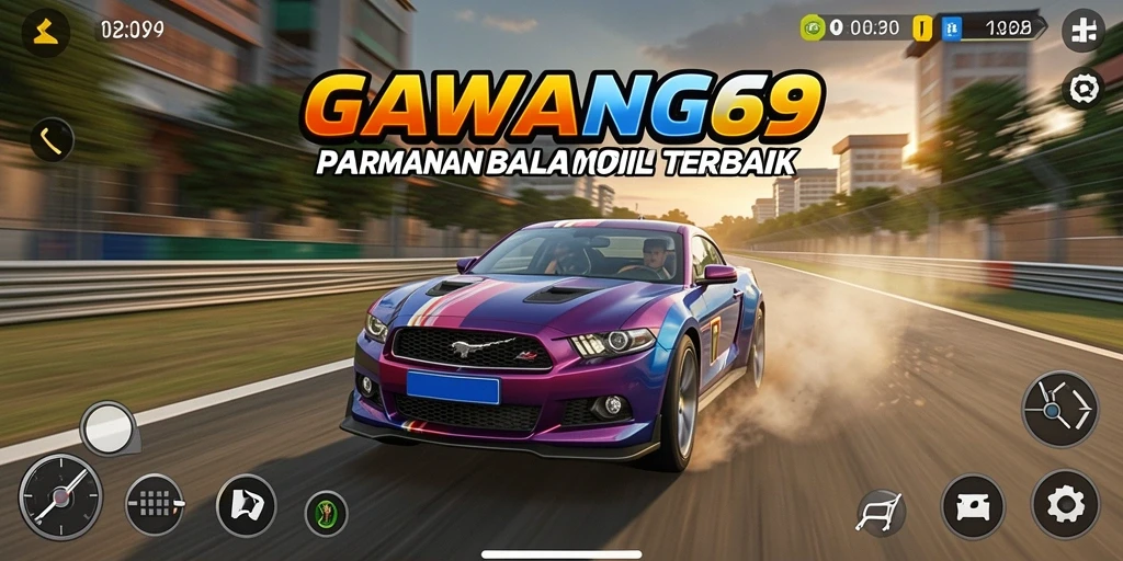 Screenshot dari gameplay balap mobil GAWANG69 yang mendebarkan.