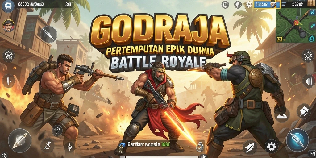 Tangkapan layar gameplay GOLDRAJA yang menampilkan aksi Battle Royale yang mendebarkan.