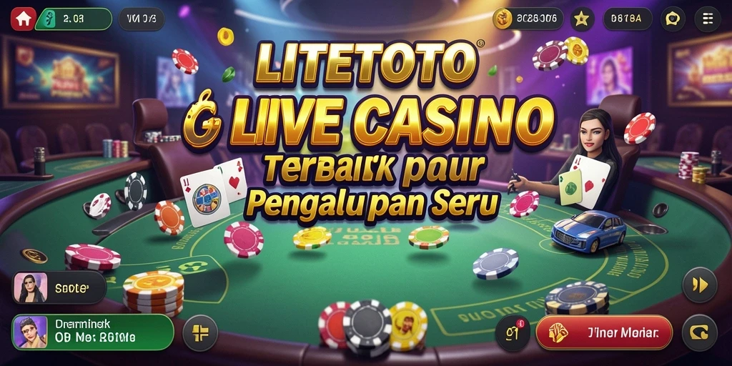 Screenshot gameplay LITETOTO menampilkan dealer langsung yang ramah dan permainan menarik.