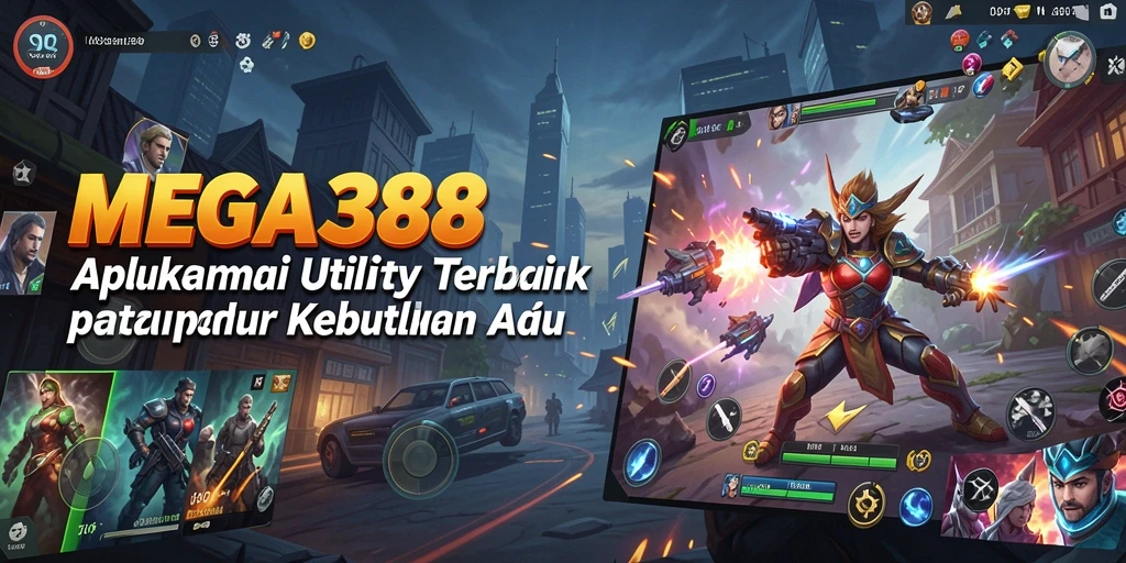 Tampilan utama MEGA388 menampilkan fitur-fitur Utility yang menarik.