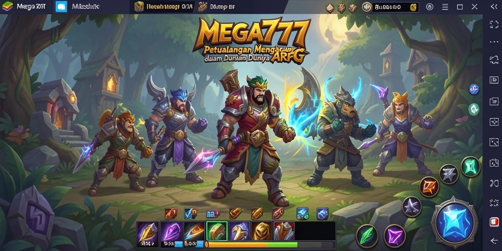 Tangkapan layar <strong>MEGA777</strong> yang menunjukkan pertarungan epik dalam gameplay ARPG.