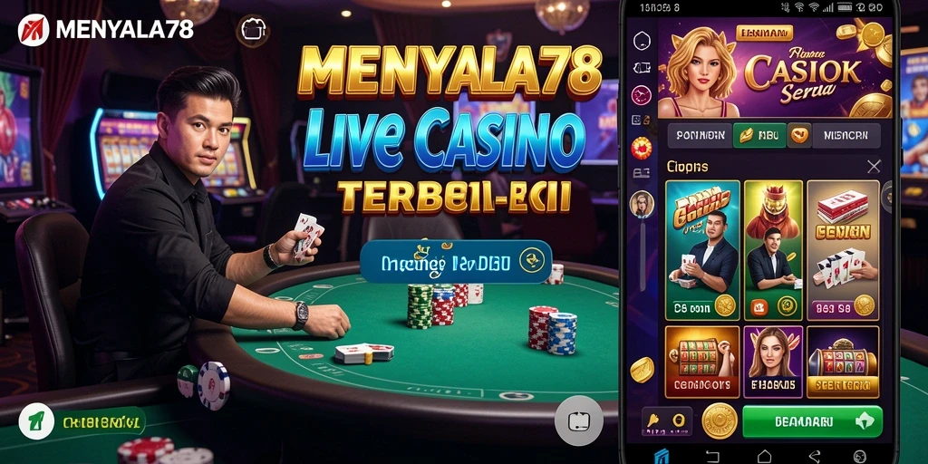 Tangkapan layar permainan Live Casino MENYALA78 menunjukkan dealer profesional dan permainan seru.