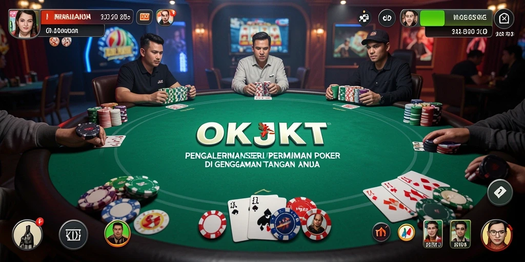 Screenshot gameplay OKJKT menampilkan momen mendebarkan dalam permainan Poker.