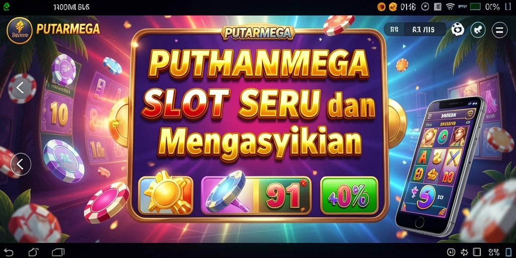Screenshot gameplay PUTARMEGA menampilkan mesin slot yang mengesankan.