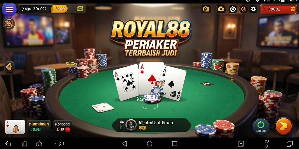 Tampilan gameplay seru dari ROYAL88 saat bermain Poker.
