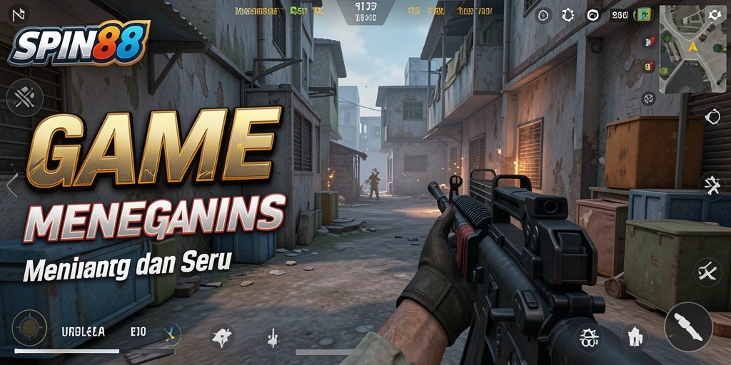 Tampilan aksi mendebarkan dalam gameplay SPIN88.